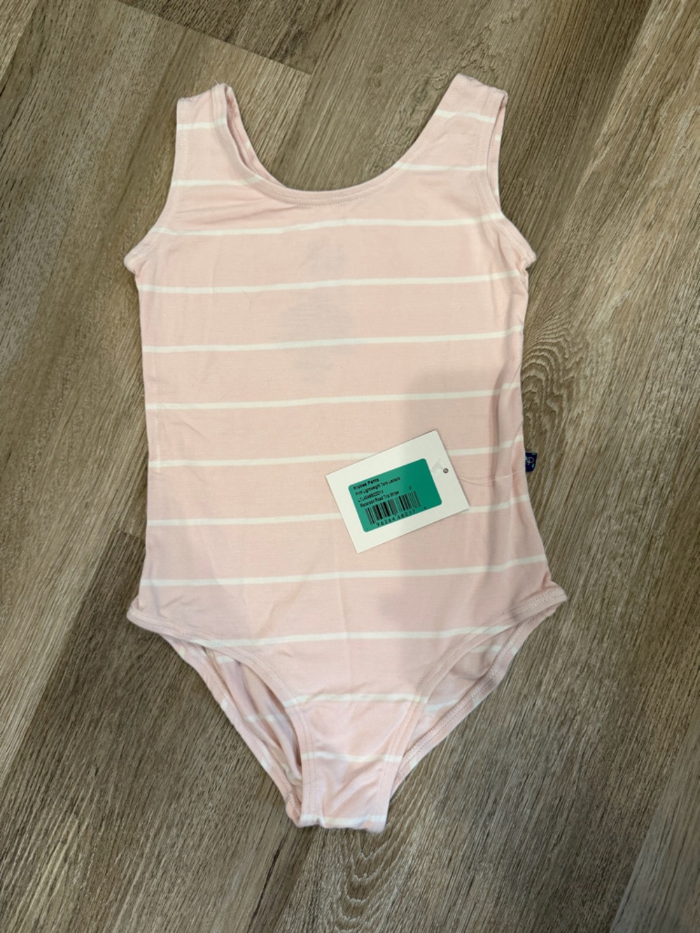 Kickee Pants Pink and White Stripe Sleeveless Leotard